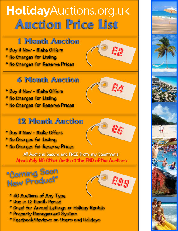 Holiday Auctions Price List